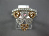 ESTATE .56CT WHITE & PINK DIAMOND 18KT WHITE & ROSE GOLD MULTI HEART CROWN RING