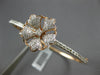 LARGE 1.69CT DIAMOND 14KT WHITE & ROSE GOLD FLOWER SEMI ETERNITY BANGLE BRACELET