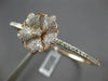 LARGE 1.69CT DIAMOND 14KT WHITE & ROSE GOLD FLOWER SEMI ETERNITY BANGLE BRACELET