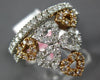 ESTATE .56CT WHITE & PINK DIAMOND 18KT WHITE & ROSE GOLD MULTI HEART CROWN RING