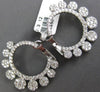 3.12CT DIAMOND 14KT WHITE GOLD 3D MULTI FLOWER CIRCULAR CLIP ON HANGING EARRINGS