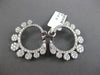 3.12CT DIAMOND 14KT WHITE GOLD 3D MULTI FLOWER CIRCULAR CLIP ON HANGING EARRINGS