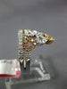 ESTATE .56CT WHITE & PINK DIAMOND 18KT WHITE & ROSE GOLD MULTI HEART CROWN RING