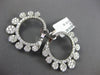 3.12CT DIAMOND 14KT WHITE GOLD 3D MULTI FLOWER CIRCULAR CLIP ON HANGING EARRINGS