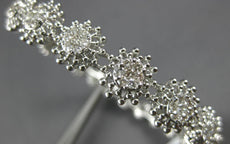 1.38CT DIAMOND 14K WHITE GOLD MULTI CLUSTER FLOWER SNOWFLAKE BANGLE FUN BRACELET