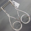 LARGE .75CT DIAMOND 18KT WHITE GOLD 3D TEAR DROP CIRCLE OF LIFE HANGING EARRINGS