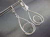 LARGE .75CT DIAMOND 18KT WHITE GOLD 3D TEAR DROP CIRCLE OF LIFE HANGING EARRINGS