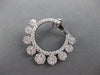 3.12CT DIAMOND 14KT WHITE GOLD 3D MULTI FLOWER CIRCULAR CLIP ON HANGING EARRINGS