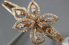 ESTATE LARGE 2.12CT DIAMOND 14KT ROSE GOLD MULTI LEAF FLOWER BANGLE FUN BRACELET