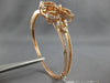 ESTATE LARGE 2.12CT DIAMOND 14KT ROSE GOLD MULTI LEAF FLOWER BANGLE FUN BRACELET