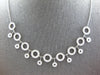 ESTATE LARGE 1.14CT DIAMOND 14KT WHITE GOLD 3D MULTI CIRCULAR FUN LOVE NECKLACE