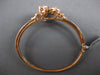 ESTATE LARGE 2.12CT DIAMOND 14KT ROSE GOLD MULTI LEAF FLOWER BANGLE FUN BRACELET