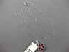 1CT DIAMOND & AAA RUBY 18K WHITE GOLD PEAR SHAPE CLASSIC FLOWER FILIGREE PENDANT