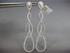 ESTATE LARGE .77CT DIAMOND 18KT WHITE GOLD TEAR DROP INFINITY HANGING EARRINGS