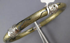 .53CT DIAMOND & MULTI COLOR ENAMEL 18KT WHITE GOLD PANTHER CUFF BANGLE BRACELET