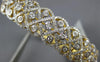 WIDE 1.39CT DIAMOND 14KT YELLOW GOLD MULTI ROW INFINITY FLOWER BANGLE BRACELET