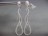 ESTATE LARGE .77CT DIAMOND 18KT WHITE GOLD TEAR DROP INFINITY HANGING EARRINGS
