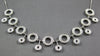 ESTATE LARGE 1.14CT DIAMOND 14KT WHITE GOLD 3D MULTI CIRCULAR FUN LOVE NECKLACE
