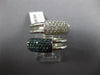 LARGE 1.14CT WHITE & BLUE DIAMOND 18KT WHITE GOLD MULTI ROW RECTANGULAR FUN RING