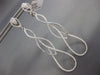 ESTATE LARGE .77CT DIAMOND 18KT WHITE GOLD TEAR DROP INFINITY HANGING EARRINGS