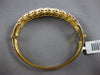 WIDE 1.39CT DIAMOND 14KT YELLOW GOLD MULTI ROW INFINITY FLOWER BANGLE BRACELET