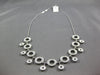 ESTATE LARGE 1.14CT DIAMOND 14KT WHITE GOLD 3D MULTI CIRCULAR FUN LOVE NECKLACE