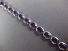 ESTATE LARGE 13.88CT AAA AMETHYST 18KT WHITE GOLD 3D OVAL BEZEL TENNIS BRACELET