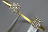 ESTATE 0.95CT DIAMOND 14KT YELLOW GOLD 3D CLUSTER ROUND FLEXIBLE BANGLE BRACELET