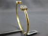 ESTATE 0.95CT DIAMOND 14KT YELLOW GOLD 3D CLUSTER ROUND FLEXIBLE BANGLE BRACELET