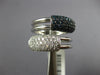 LARGE 1.14CT WHITE & BLUE DIAMOND 18KT WHITE GOLD MULTI ROW RECTANGULAR FUN RING