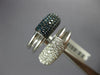 LARGE 1.14CT WHITE & BLUE DIAMOND 18KT WHITE GOLD MULTI ROW RECTANGULAR FUN RING