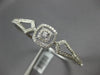 1.46CT DIAMOND 14K WHITE GOLD DOUBLE SQUARE SOLITAIRE TRIANGULAR BANGLE BRACELET