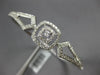 1.46CT DIAMOND 14K WHITE GOLD DOUBLE SQUARE SOLITAIRE TRIANGULAR BANGLE BRACELET