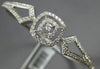 1.46CT DIAMOND 14K WHITE GOLD DOUBLE SQUARE SOLITAIRE TRIANGULAR BANGLE BRACELET