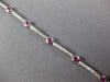 ESTATE LONG 2.73CT DIAMOND & AAA RUBY 14K WHITE GOLD ROUND BEZEL TENNIS BRACELET