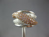 WIDE 1.50CT WHITE & PINK DIAMOND 18K WHITE & ROSE GOLD CRISS CROSS INFINITY RING