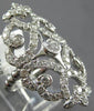 LARGE 2.33CT DIAMOND 14KT WHITE GOLD DOUBLE BUTTERFLY MULTI HEART FILIGREE RING