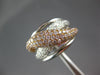 WIDE 1.50CT WHITE & PINK DIAMOND 18K WHITE & ROSE GOLD CRISS CROSS INFINITY RING
