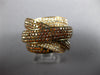 EXTRA LARGE 3.31CT WHITE & ORANGE DIAMOND 18KT ROSE GOLD 3D MULTI ROW LOVE RING