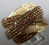 EXTRA LARGE 3.31CT WHITE & ORANGE DIAMOND 18KT ROSE GOLD 3D MULTI ROW LOVE RING