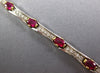 4.49CT DIAMOND & AAA RUBY 14K 2 TONE GOLD 3D OVAL & ROUND BAMBOO TENNIS BRACELET