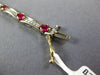 4.49CT DIAMOND & AAA RUBY 14K 2 TONE GOLD 3D OVAL & ROUND BAMBOO TENNIS BRACELET