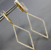 ESTATE LARGE 1.80CT DIAMOND 18KT YELLOW GOLD 3D OPEN GEOMETRIC HANGING EARRINGS