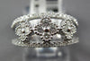 ESTATE .56CT DIAMOND 18KT WHITE GOLD 3D CLASSIC TRIPLE FLOWER 4 CLOVER FUN RING