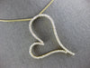EXTRA LARGE 1.90CT DIAMOND 14KT YELLOW GOLD 3D SIDEWAYS OPEN HEART LOVE PENDANT