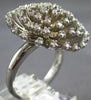 ESTATE LARGE .81CT DIAMOND 14KT WHITE GOLD 3D CLASSIC SNOWFLAKE FUN LOVE RING