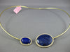 LARGE 23.1CT DIAMOND & AAA SAPPHIRE & LAPIS 14K YELLOW GOLD HALO CHOKER NECKLACE