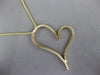 EXTRA LARGE 1.90CT DIAMOND 14KT YELLOW GOLD 3D SIDEWAYS OPEN HEART LOVE PENDANT