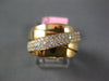 WIDE .39CT LIGHT PINK DIAMOND 18KT ROSE GOLD MULTI ROW CRISS CROSS ITALIAN RING