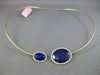 LARGE 23.1CT DIAMOND & AAA SAPPHIRE & LAPIS 14K YELLOW GOLD HALO CHOKER NECKLACE